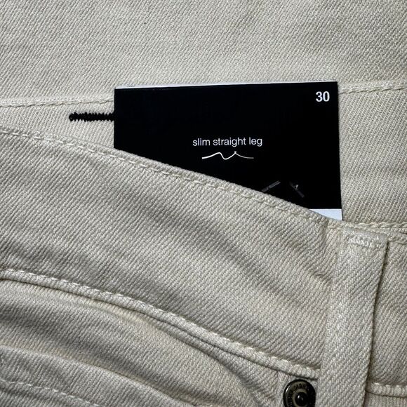 7 For All Mankind Jeans Men's 30 30X33 Slimmy Slim Straight Leg Beige - Picture 6 of 9